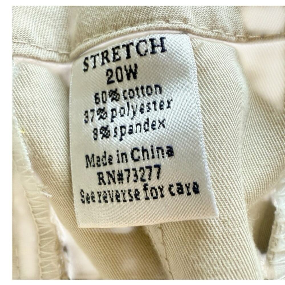 Croft & Barrow Womens Natural Fit Pants Beige Khaki Stretch Pant Capri Plus 20W - Picture 4 of 8